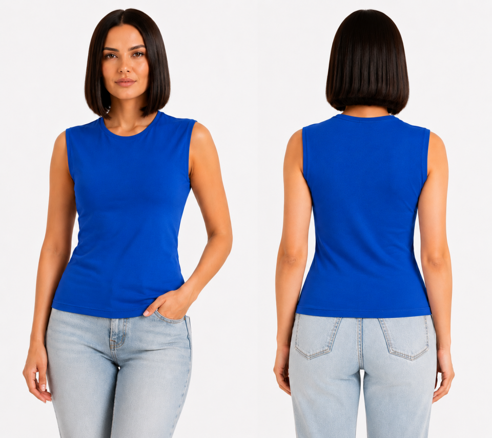 Lina Kolsuz Basic Bluz (saks mavi)