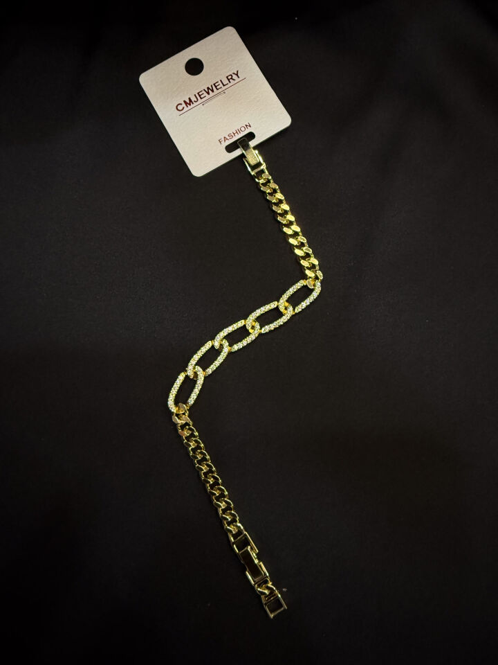 Gold Premium Taşlı Halka Bileklik