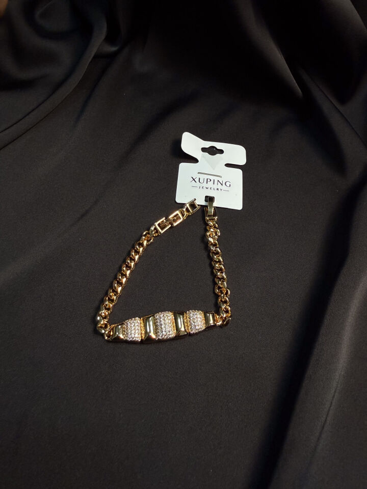 Rose Gold Luxury Taşlı Zincir Bileklik