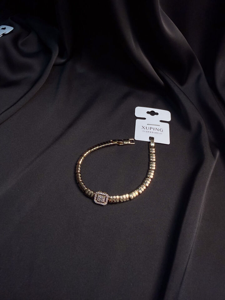 Rose Gold İnce Zincir Baget Taşlı Bileklik
