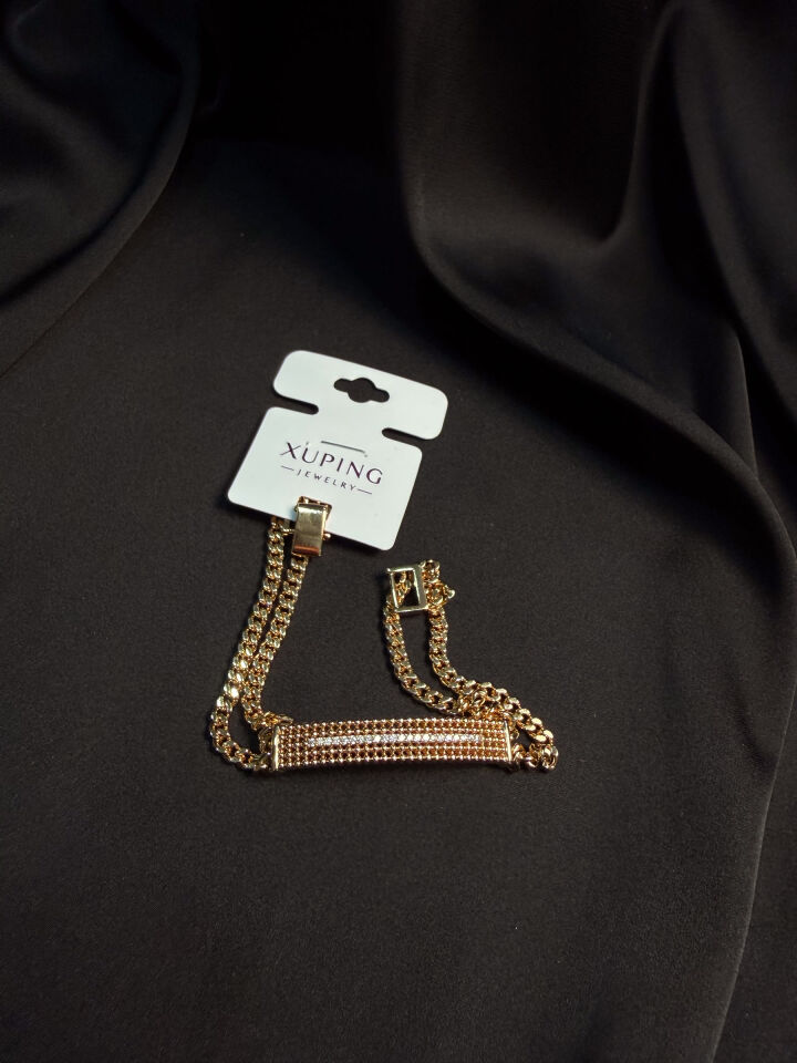 Rose Gold Çoklu Zincir Taşlı Bileklik